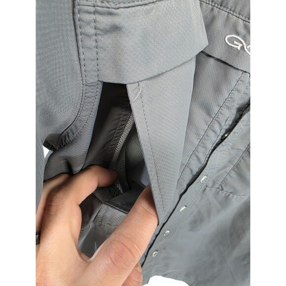 Game Guard Shirt Mens L Gray Button Up Camp Fishing Hunting Vented GG - Picture 11 of 15